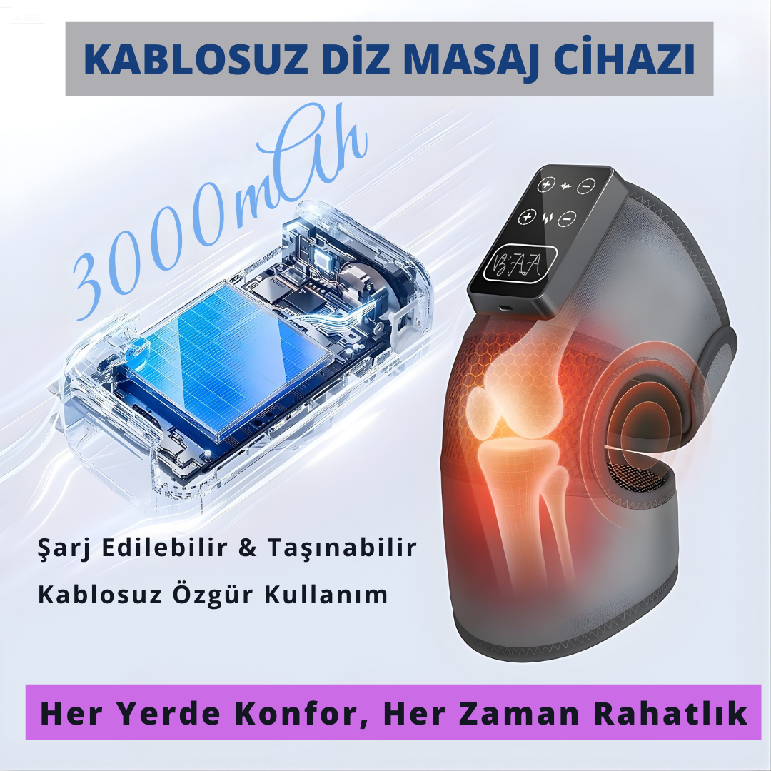 TermoVib Isı & Masaj Destekli Diz Bandı | Ergonomik Hareket Desteği
