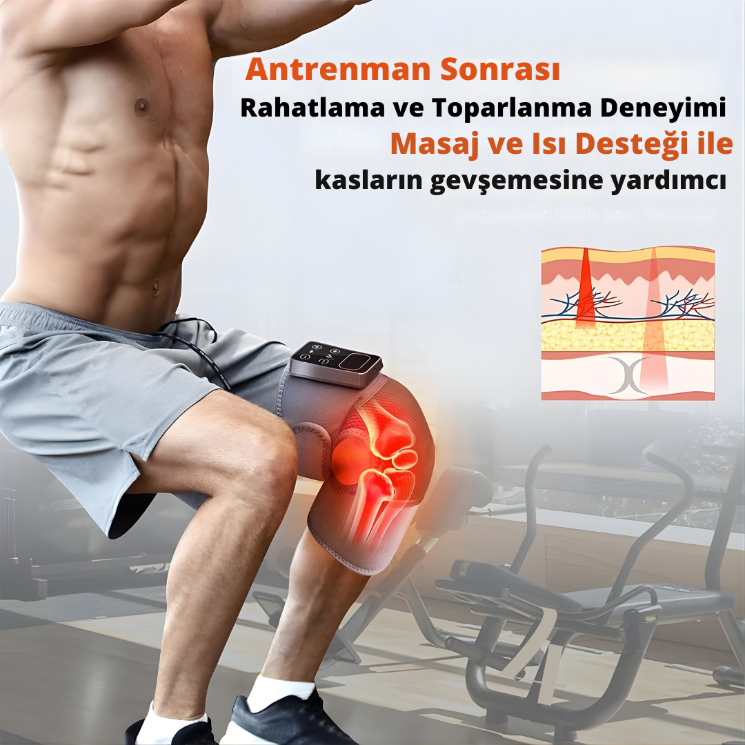 TermoVib Isı & Masaj Destekli Diz Bandı | Ergonomik Hareket Desteği