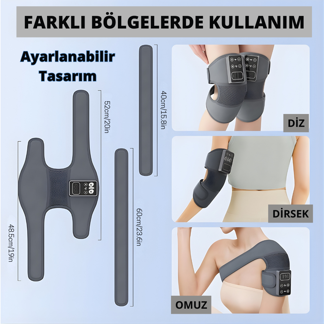 TermoVib Isı & Masaj Destekli Diz Bandı | Ergonomik Hareket Desteği
